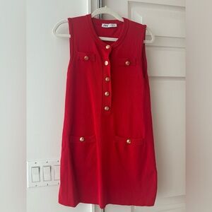 Red knit Sleeveless Dress